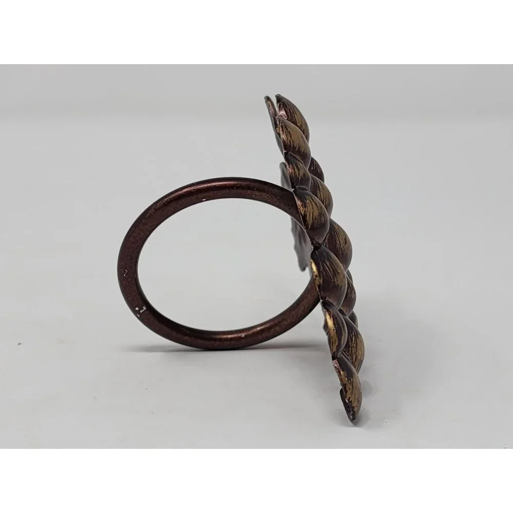 Vintage Metal Grapevine Napkin Rings Brushed Brass Or Gold Tone Set Of‎ 5